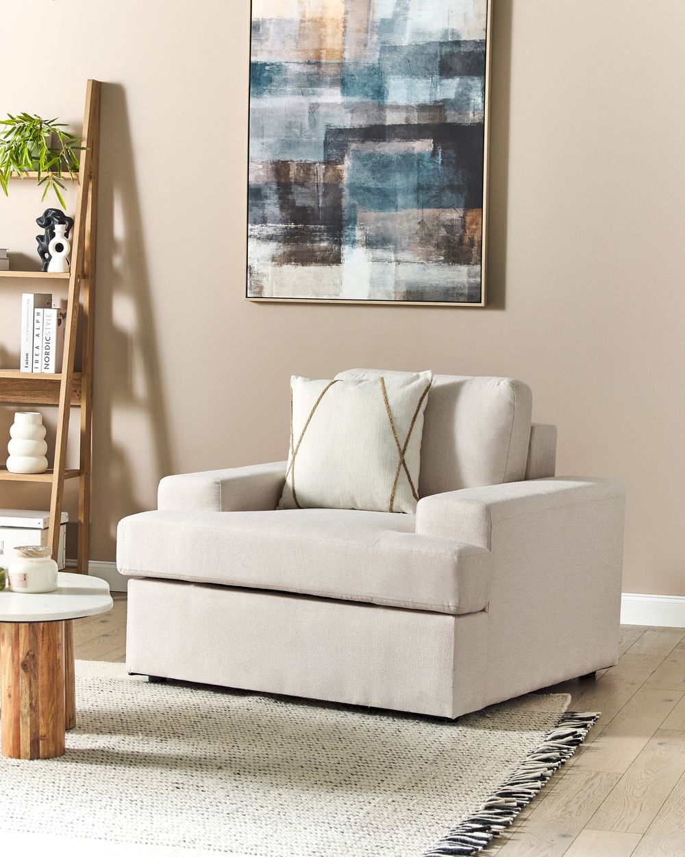 Armchair ALLA Fabric Light Beige Beliani