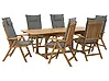 Garden Dining Set 6 Seater JAVA with Cushions Acacia Wood Graphite Grey