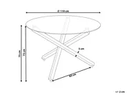Stół do jadalni BUTLER Złoty 110 cm 110 cm Szkło hartowane_1116478