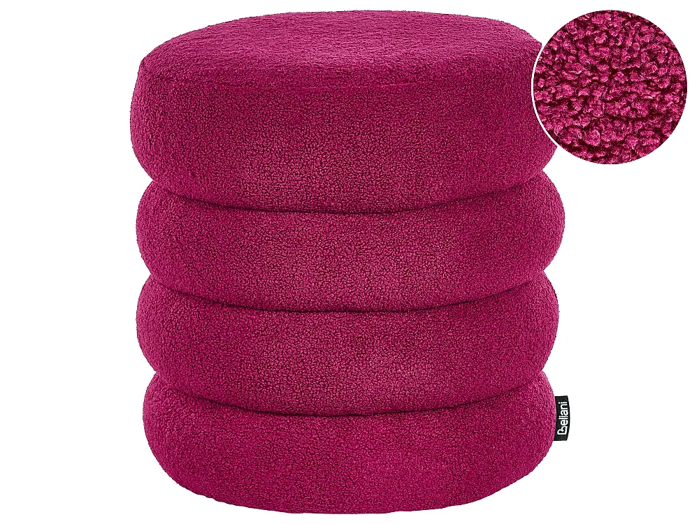 Pouf SUMPTER Bouclé Bordeaux