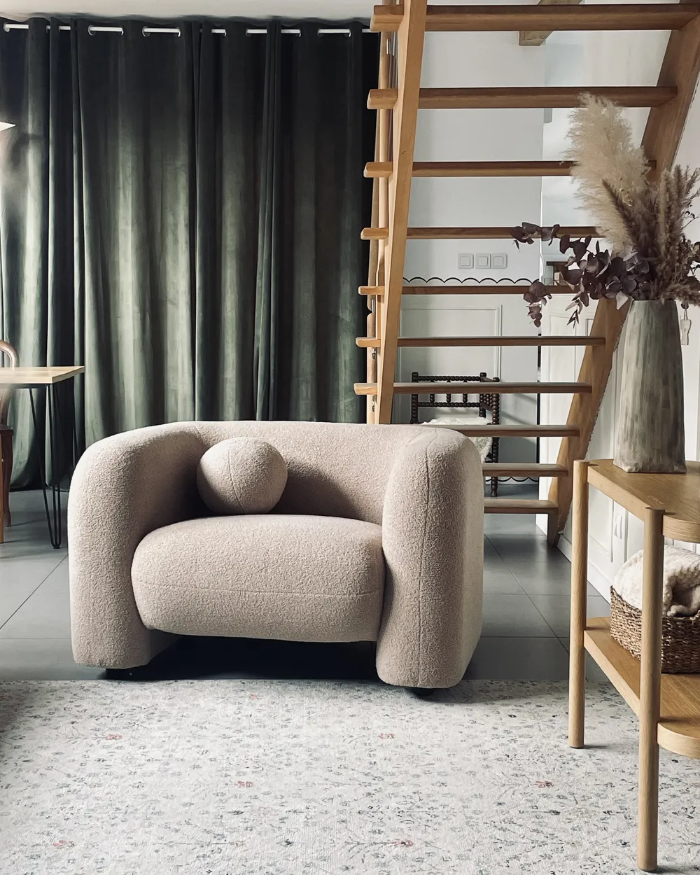Armchair LEIREN Boucle Beige_974780