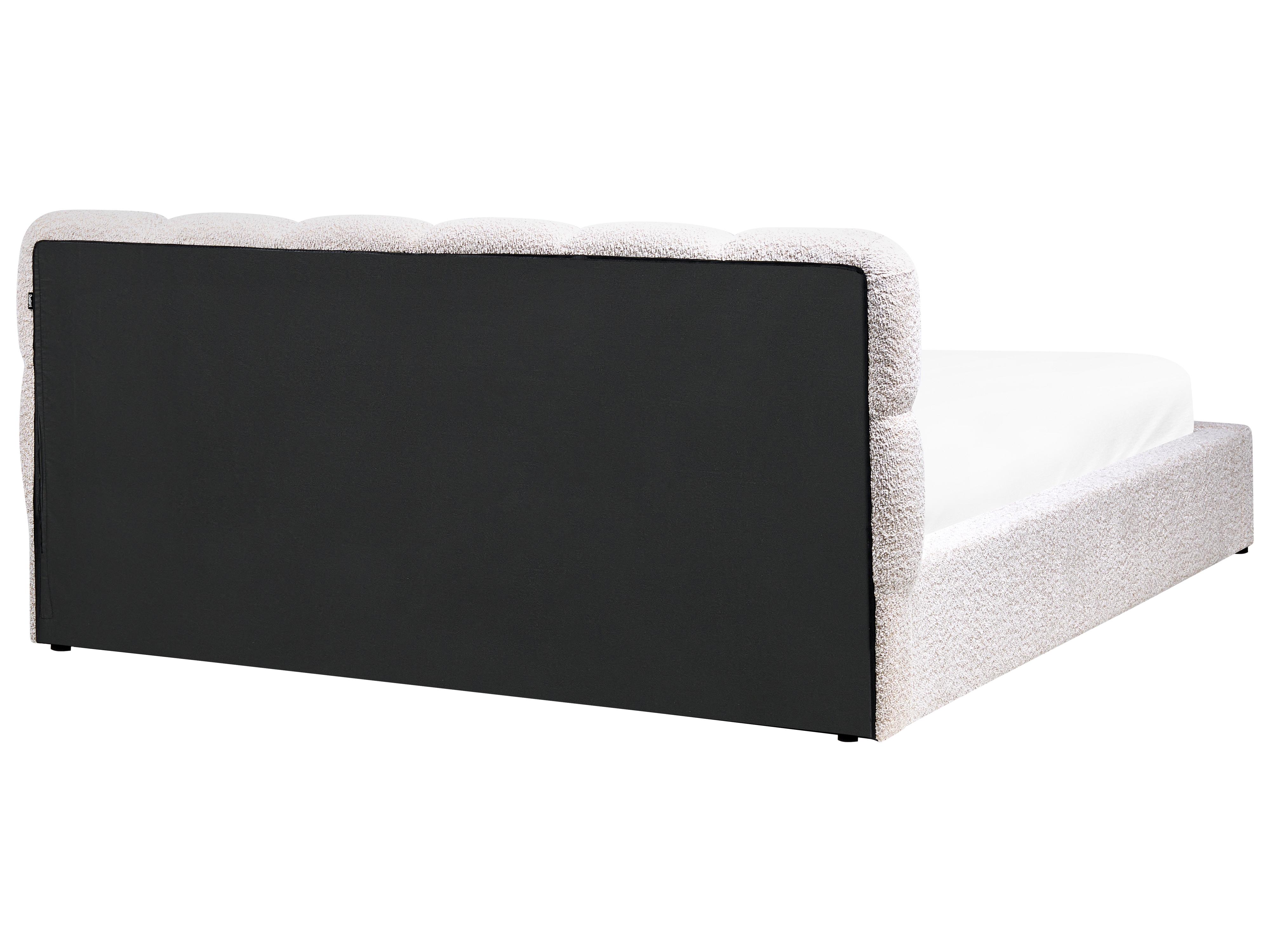 Bett mit Stauraum BASTON Bouclé Hellbeige 180 x 200 cm_997021