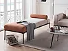 Chaise Longue MALMOS Faux Linen Golden Brown
