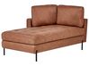 Right Hand Faux Leather Chaise Lounge Golden Brown REBAIS_935795