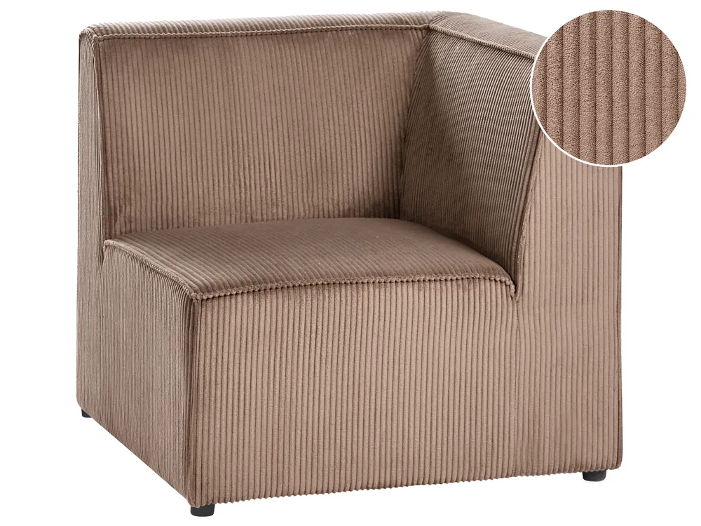 Corner Seat LEMVIG Corduroy Dark Beige Right Hand