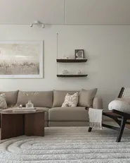Sofa 3 Seater SIGTUNA with Ottoman Fabric Beige_1012413
