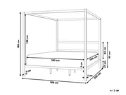 Four Poster Bed Metal LESTARDS 180 x 200 cm (EU Super King) Light Beige_1165335