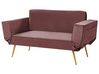 2-Sitzer Schlafsofa Samtstoff rosa SAARELA_932735