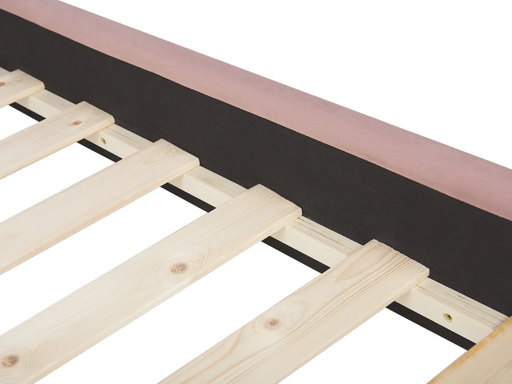 Bett mit Lattenrost Samtstoff AVALLON 160 x 200 cm Rosa_694447