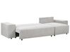 Canapé-lit d'angle à gauche avec rangement en tissu gris clair LUSPA_900984