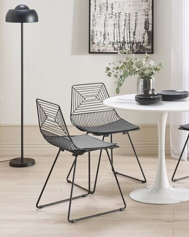 Set of 2 Metal Accent Chairs Black BEATTY