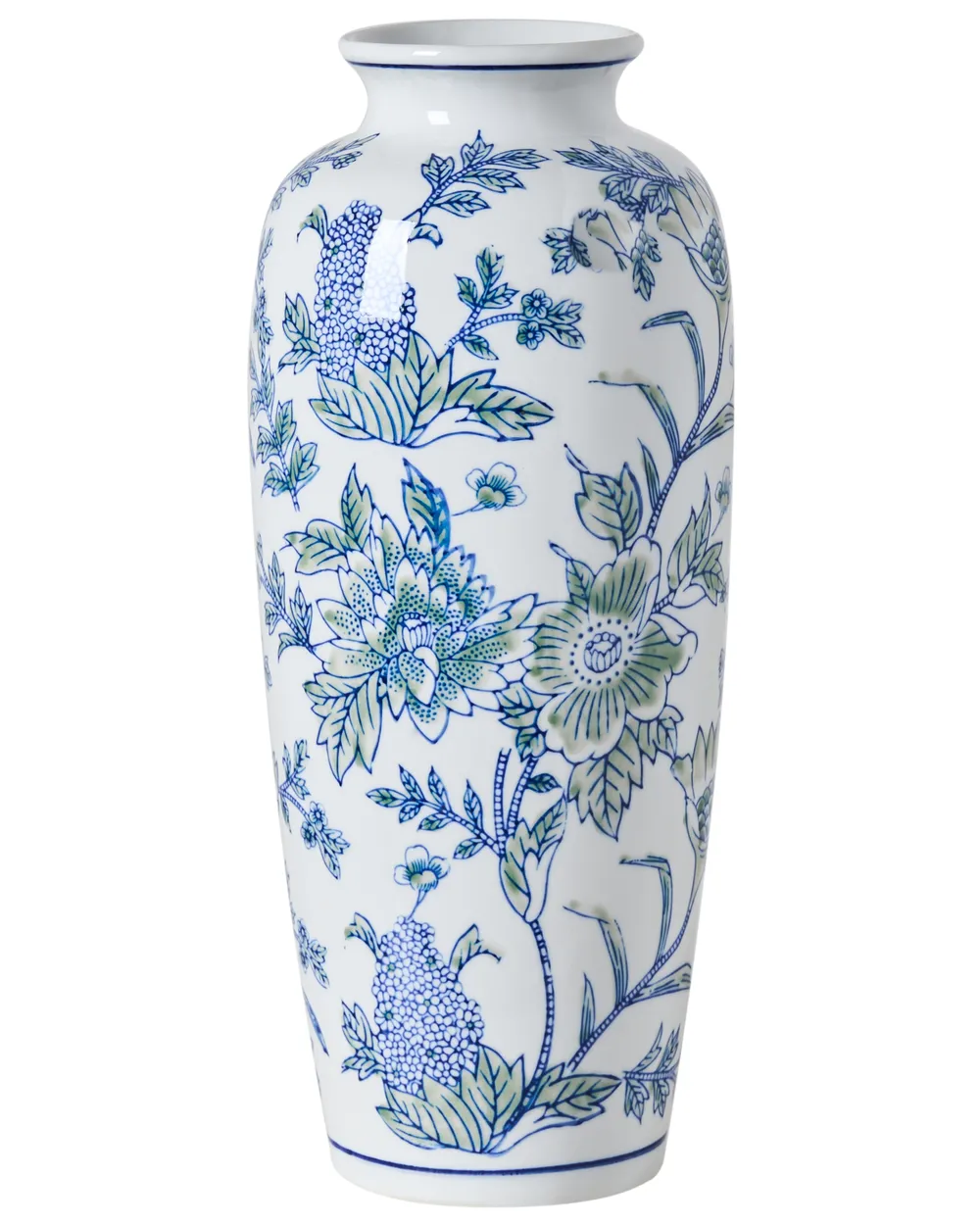Wazon na kwiaty GUADIX 35 cm Porcelana Biały/ niebieski