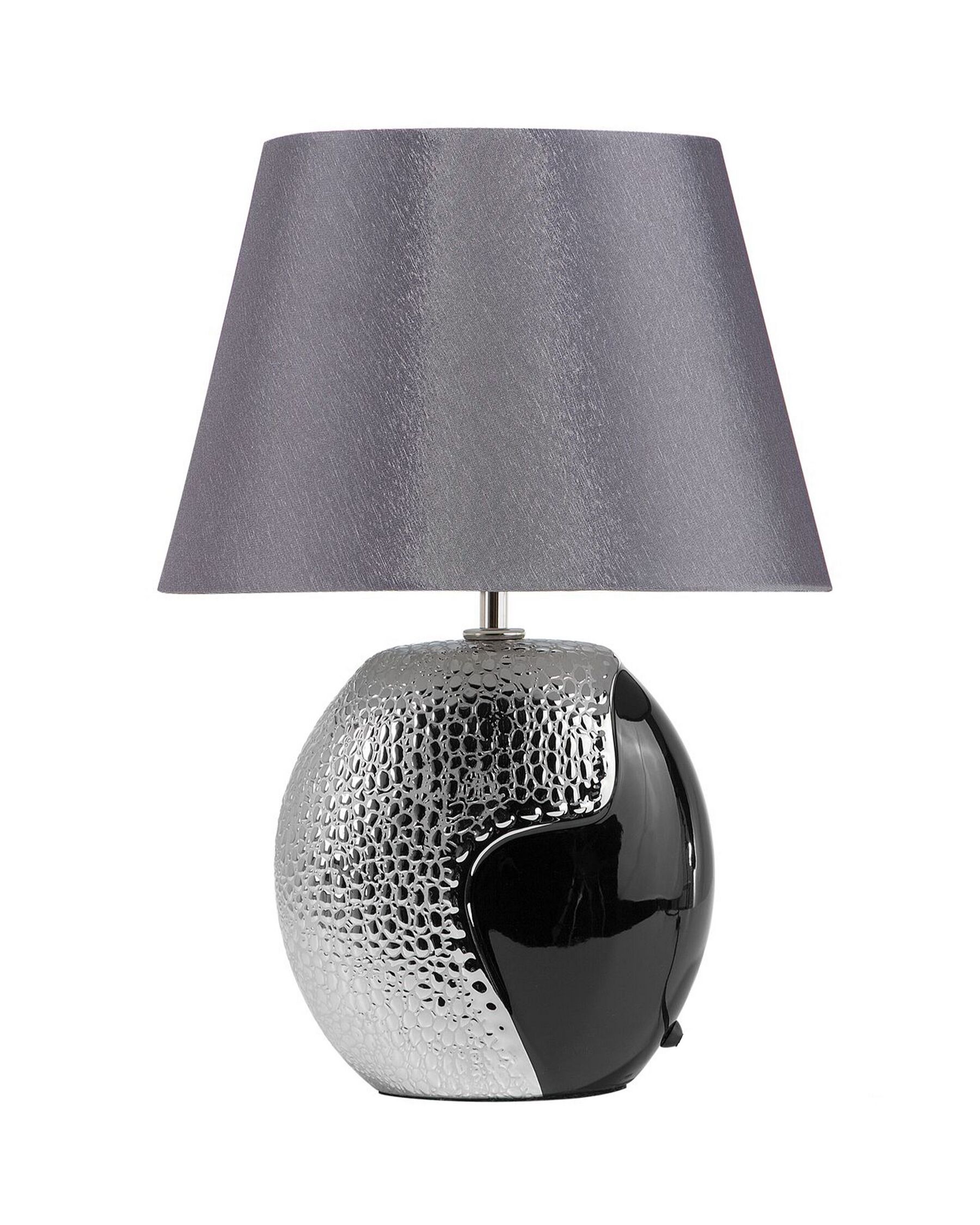 Fekete és ezüst kerámia asztali lámpa 42 cm ARGUN_690479