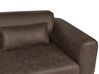 Faux Linen/Faux Leather Living Room Set Beige and Dark Brown MALMOS_931605