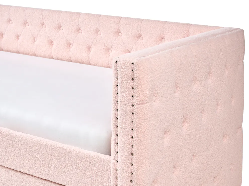 Trundle Bed Boucle GASSIN 90 x 200 cm (EU Single) Pastel Pink_951588
