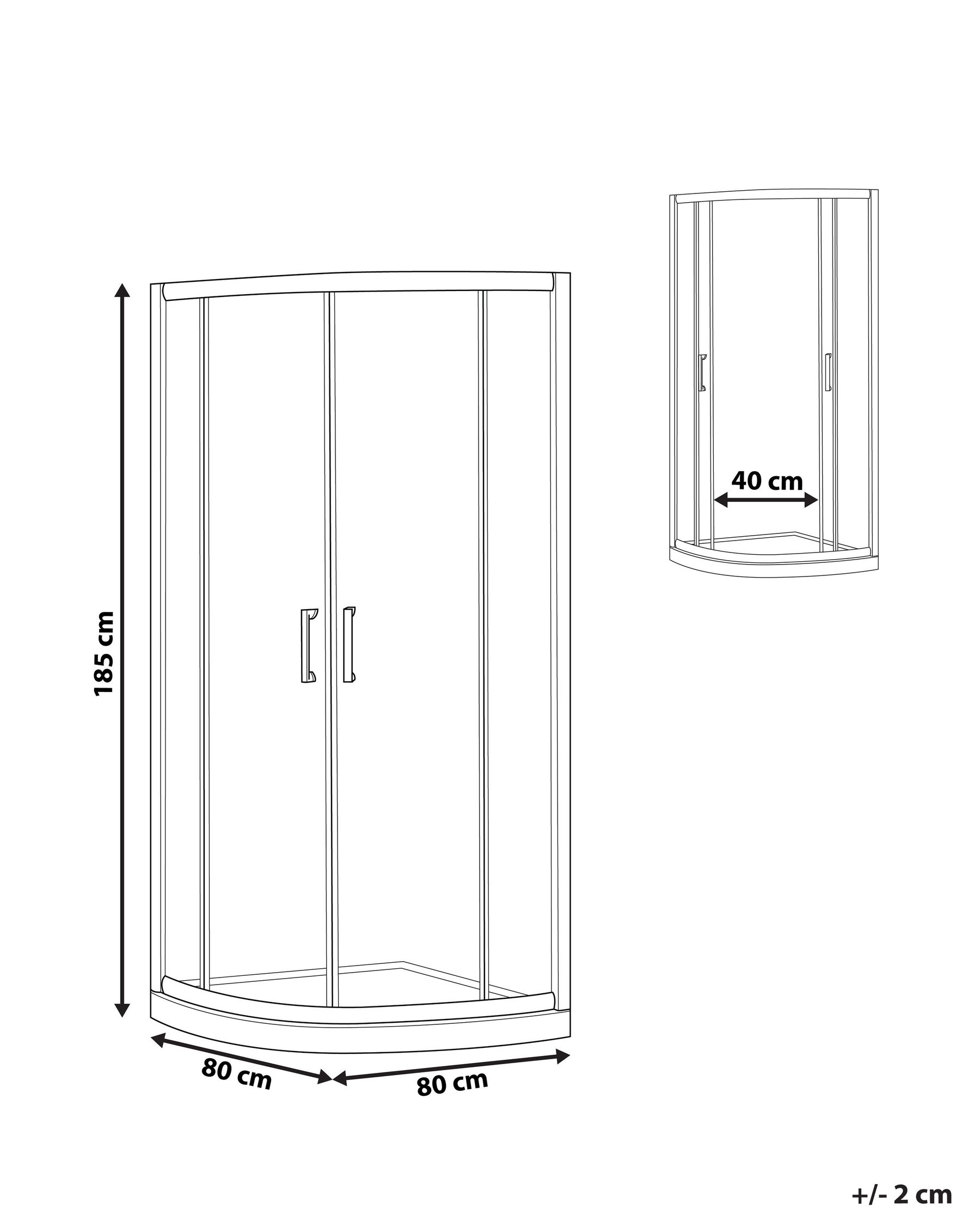 Kabina prysznicowa JUKATAN II 80 x 80 x 185 cm Srebrny_787997