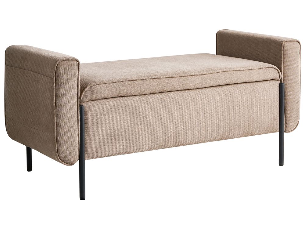 Panca contenitore imbottita LEWES Tessuto Beige