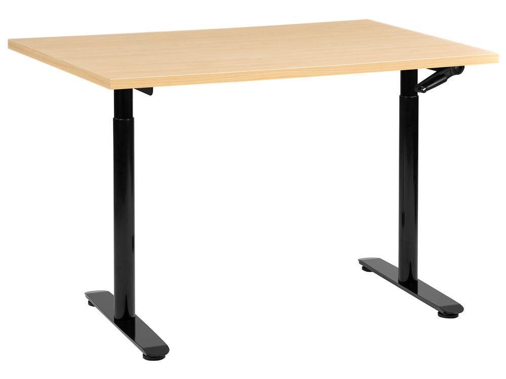 Manual Adjustable Standing Desk DESTINAS 120 cm x 72 cm Black/ Light Brown