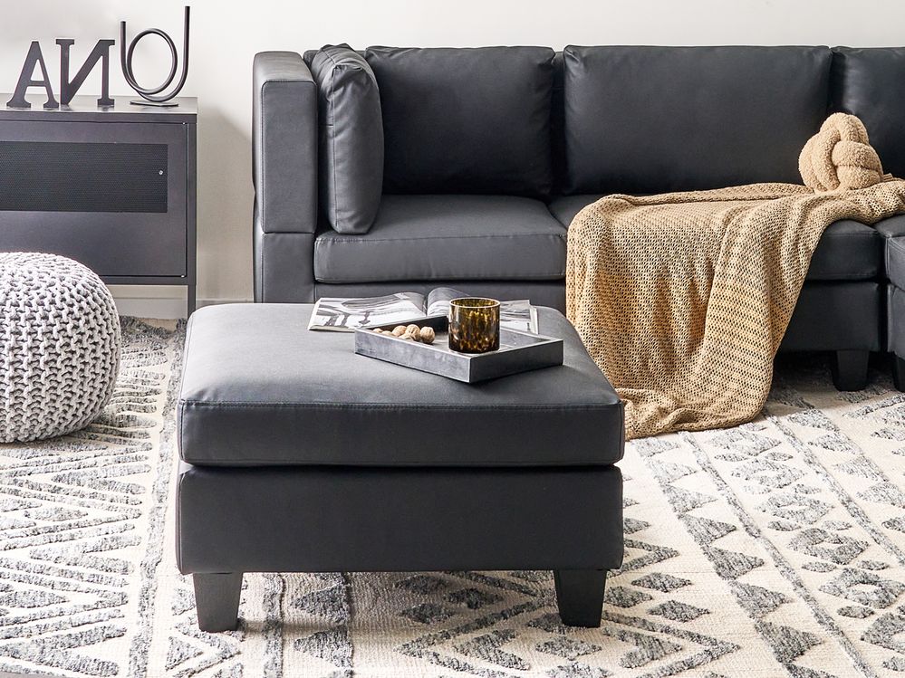 Ottoman UNSTAD Faux Leather Black