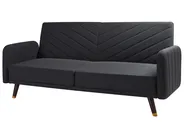 Sofa Bed 3 Seater SENJA Faux Linen Black_944808