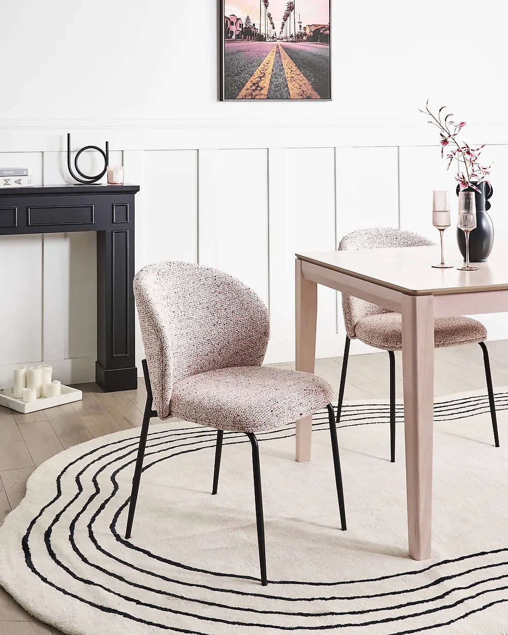 Esszimmerstuhl 2er Set VIDETTE Stoff Beige_1174264
