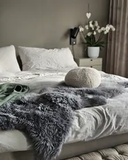 Sheepskin Rug ULURU Dark Grey 65 x 110 cm_926014