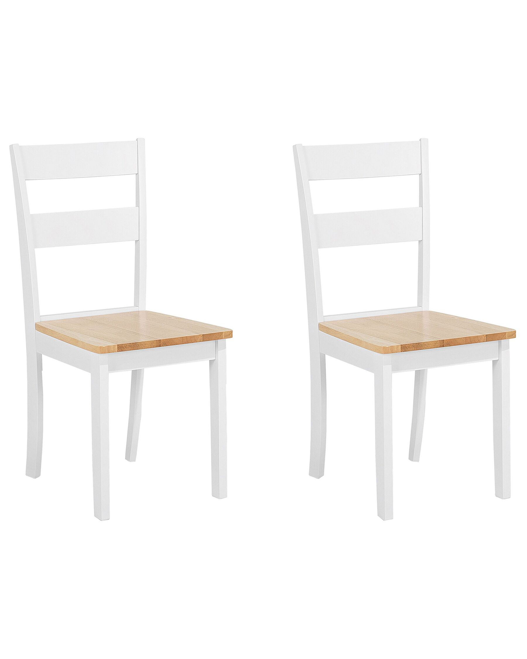 Zestaw 2 krzeseł do jadalni drewniany jasny z białym GEORGIA_696586