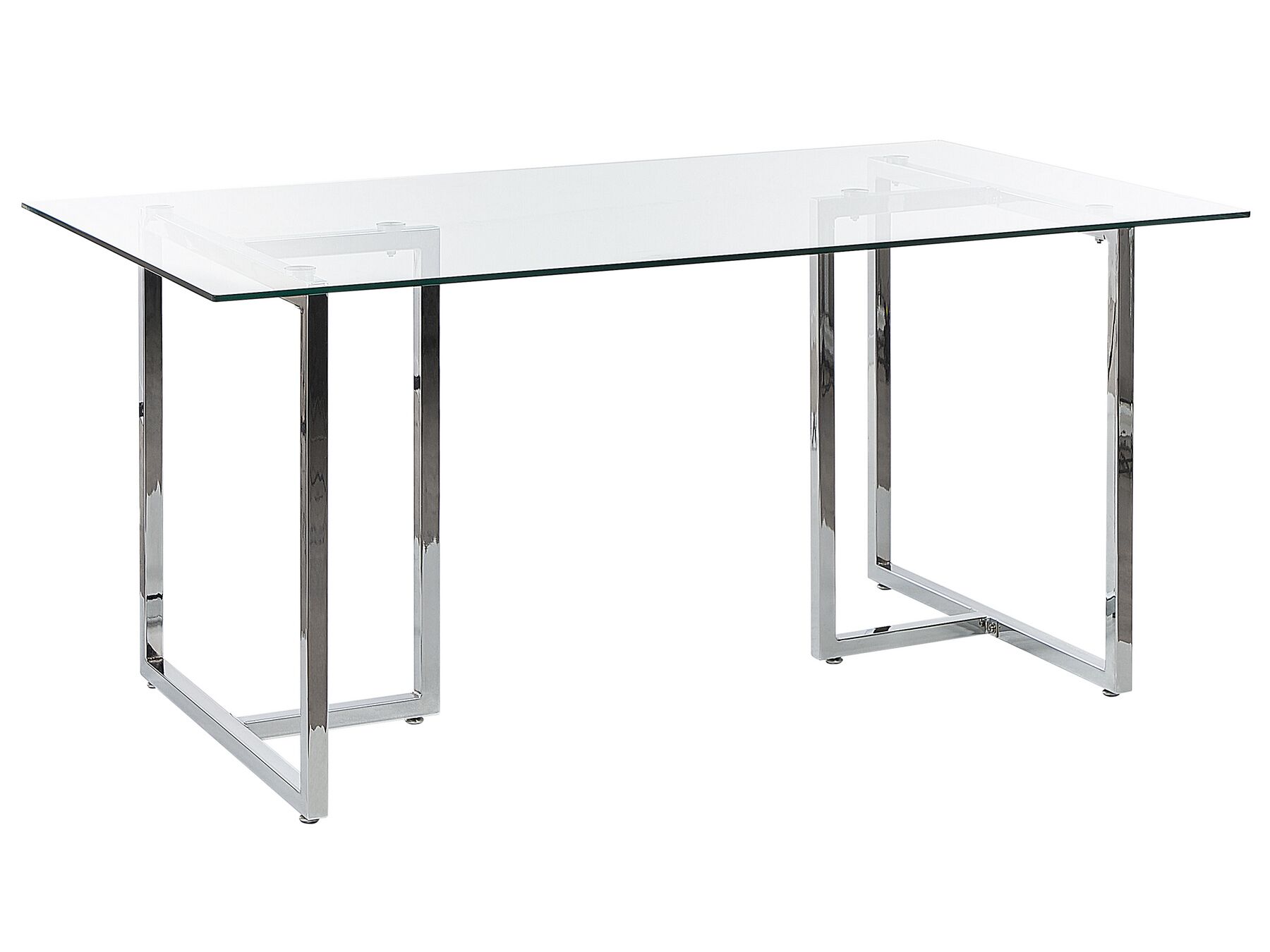 Ezüst Étkezőasztal Üveglappal 160 x 90 cm ENVIA_821704