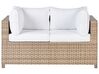 Lounge Set Rattan beige 4-Sitzer Auflagen cremeweiß MILANO_929442