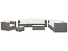Conjunto de jardín con mesa 8 plazas MAESTRO modular Ratán sintético Gris pardo