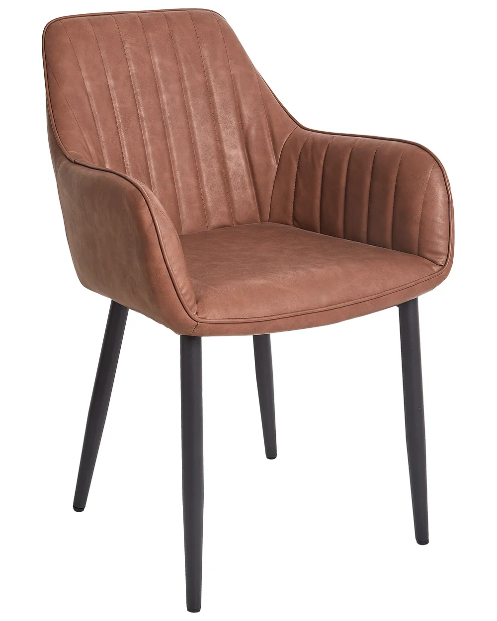 Set of 2 Dining Chairs WELLSTON Faux Leather Brown_939027
