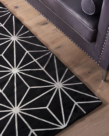 Viscose Area Rug 160 x 230 cm Black SIBEL