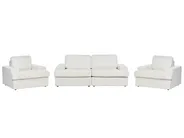 Set da salotto 5 posti ALLA Bouclé Bianco sporco_894056