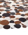 Round Cowhide Area Rug ⌀ 140 cm Brown Multicolour SORGUN_493055