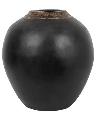 Wazon dekoracyjny z terakoty 31 cm czarny LAURI