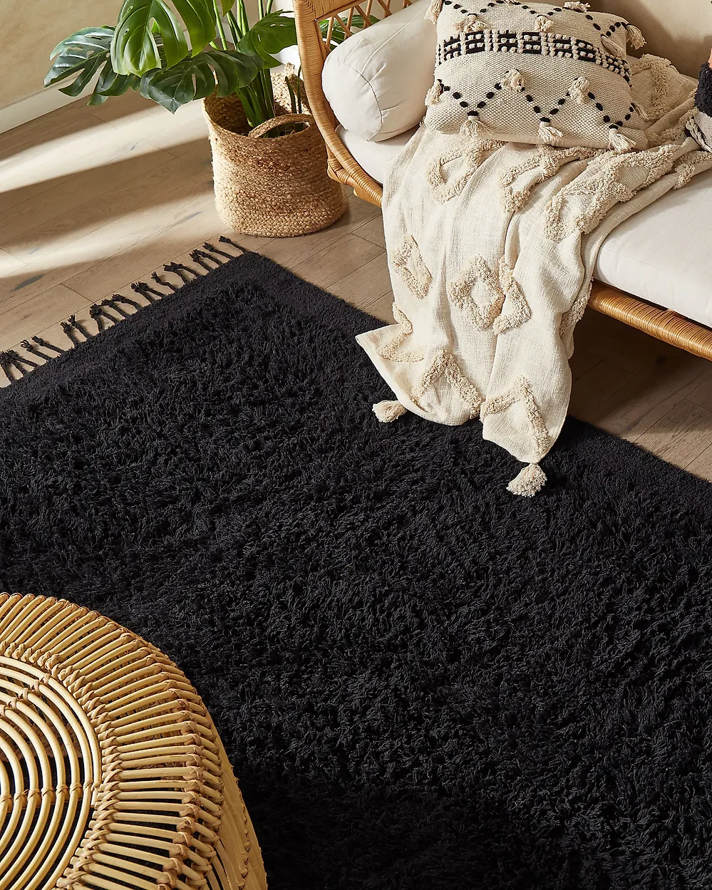 Tapis BITLIS Noir 140 x 200 cm Coton_1179075