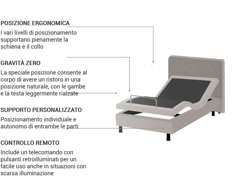 Letto regolabile Tessuto DUKE 80 x 200 cm Beige_771767