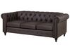 3-Sitzer Sofa Kunstleder dunkelbraun CHESTERFIELD_732153