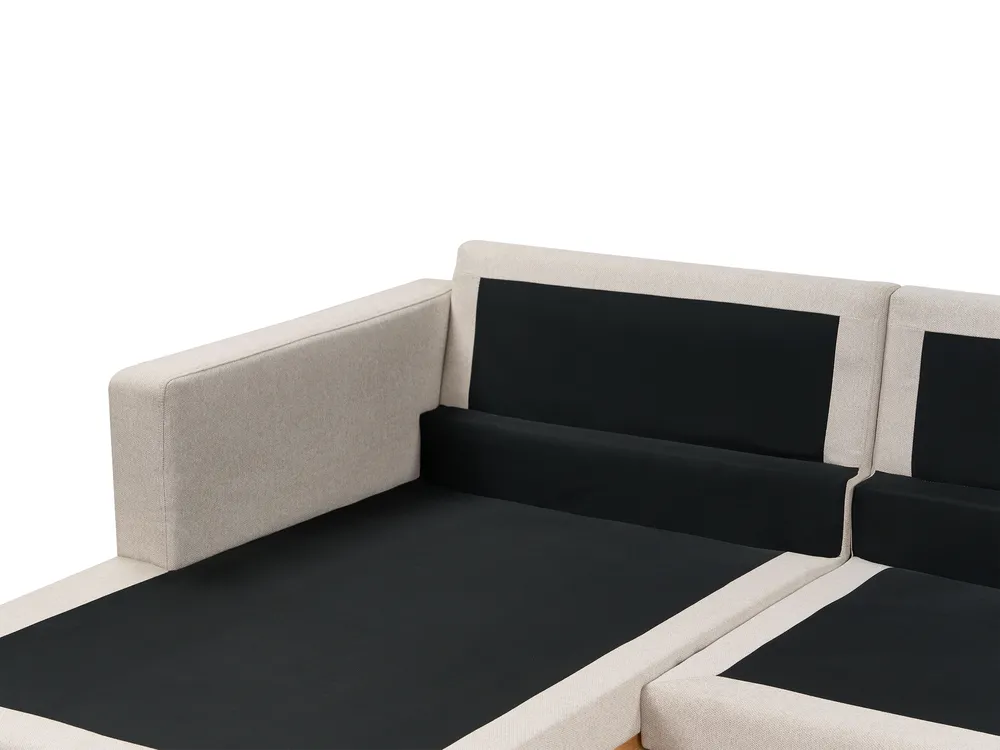 Divano angolare 4 posti SIGGARD Tessuto Beige chiaro Lato destro_944911