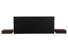 EU King Size Faux Leather Headboard Bed Dark Wood ZEN_751557