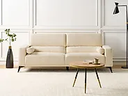 Sofá 3 plazas ANGE Bouclé Blanco crema_1183530