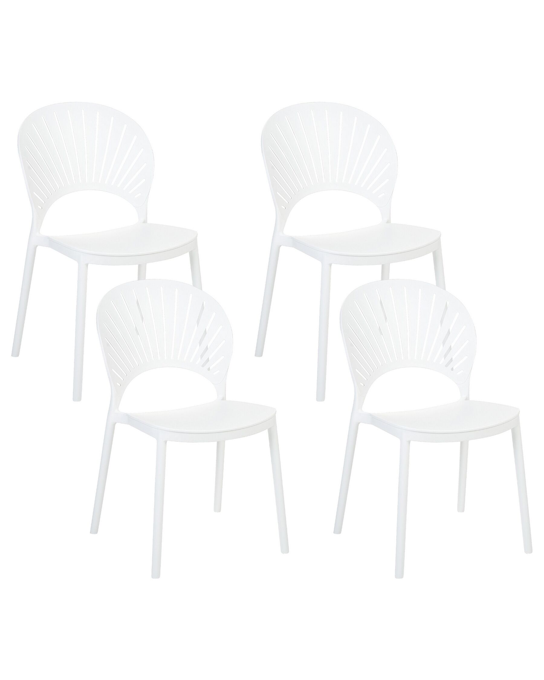 Set of 4 Plastic Dining Chairs White OSTIA_862726