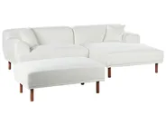 Corner Sofa 3 Seater HOLT with Ottoman Boucle White Left Hand_959468