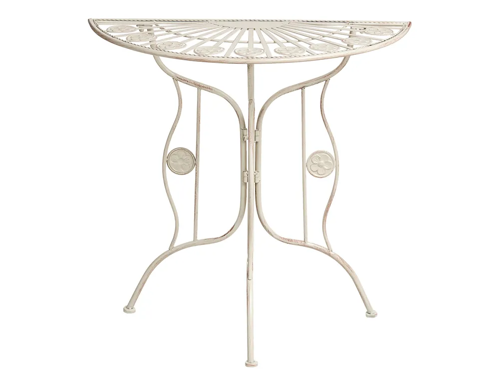 Stolik bistro COGGIA 80 cm 37 cm Metal Jasnobeżowy_1002626