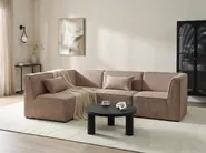 Modular Corner Sofa 4 Seater LEMVIG Corduroy Dark Beige Right Hand_1053375