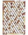 Tapis patchwork en cuir marron 160 x 230 cm SERINOVA_851094