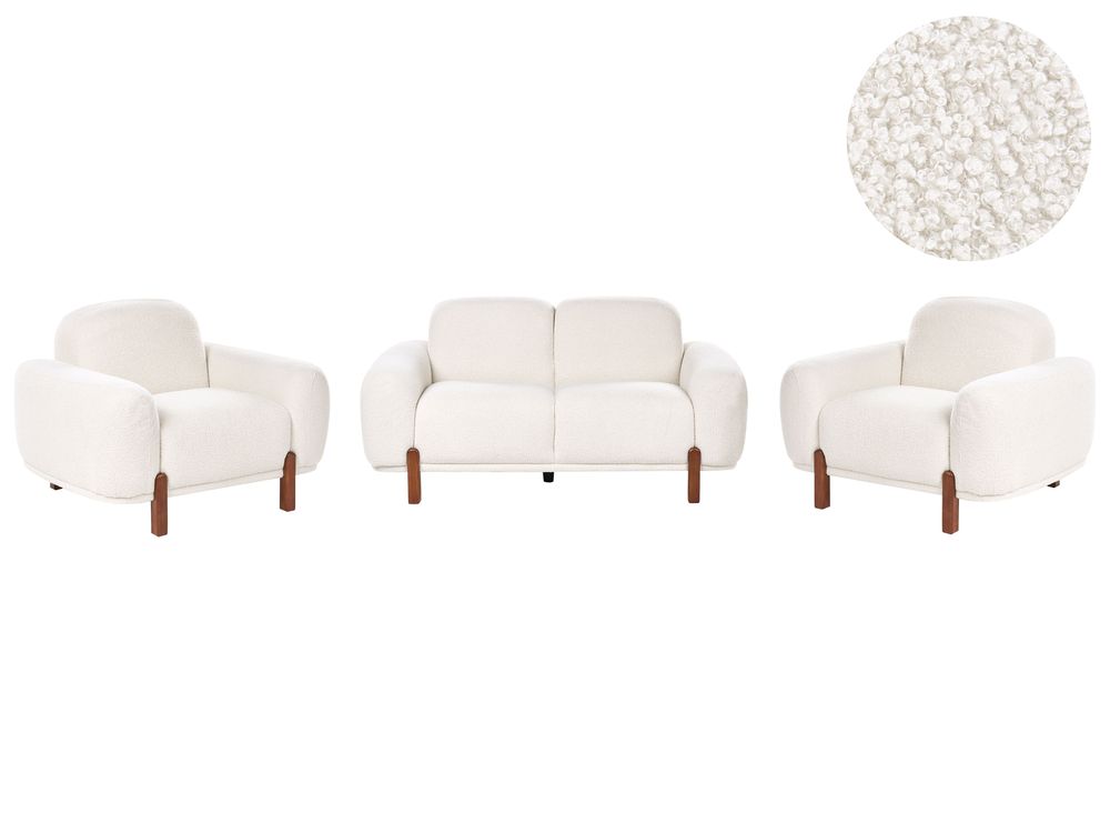 Sofa Set 4-Sitzer ODNES Bouclé Weiß