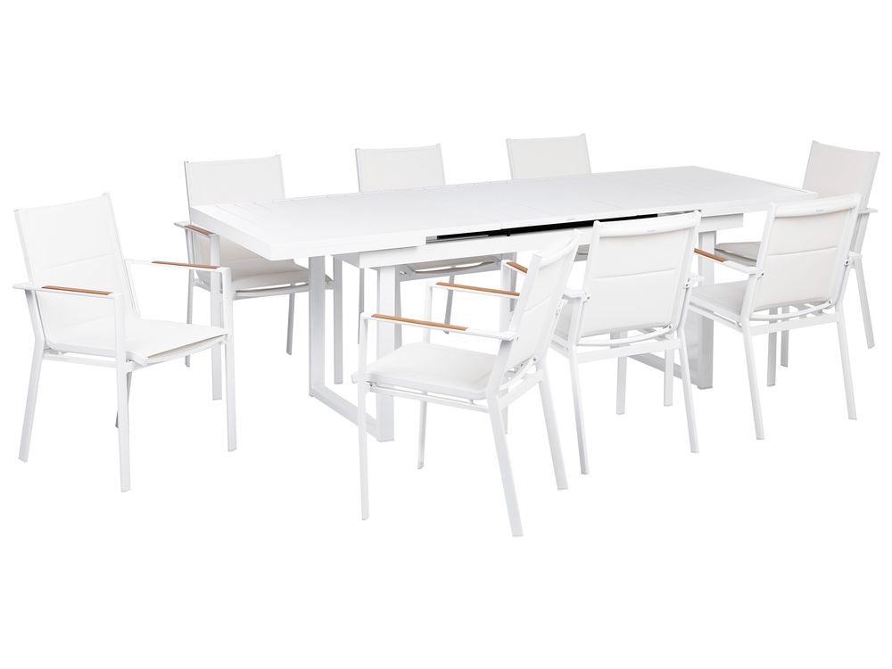Garden Dining Set 8 Seater VALCANETTO/BUSSETO Metal White
