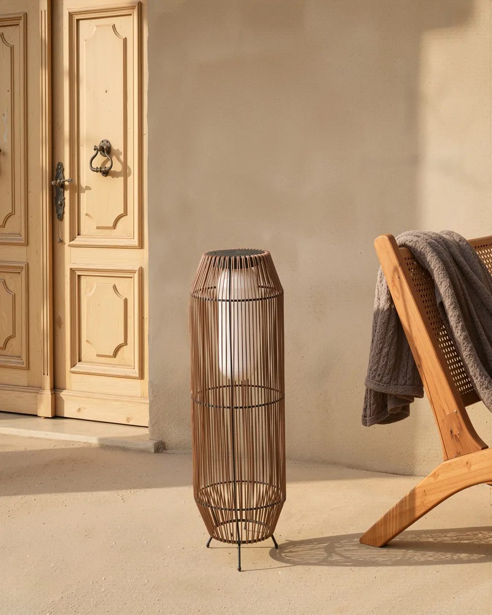 Solar Powered Lantern DONGWE 70 cm Natural_1042962
