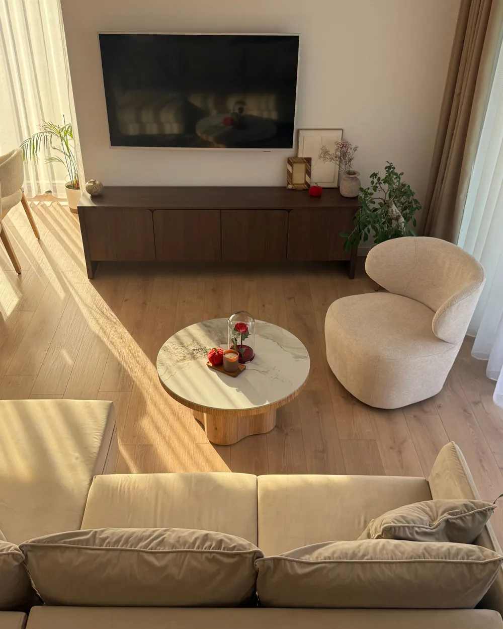Drehsessel ALVDAL Stoff Hellbeige_1187951